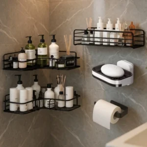 Kit 5 Prateleira Banheiro Suporte Porta Shampoo E Sabonete - Imagem 1