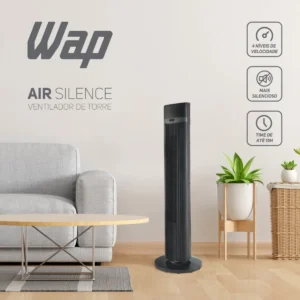 Ventilador Torre AIR SILENCE WAP Silencioso Oscilante com Controle Remoto 4 Velocidades e Desligamento Automático - Imagem 7