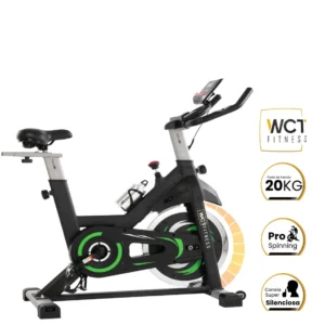Bicicleta Ergométrica Spinning 20kg Wct Fitness Cor Preto/Verde - Imagem 1