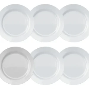 Jogo De Pratos Rasos Duralex Vidro Nadir Opalino Kit 6 Unid Branco -1 - Imagem 1