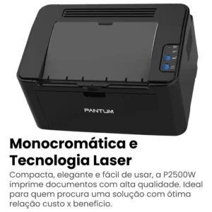 Impressora a laser Pantum P2500w 23 Ppm Conexão Usb e Wifi 127V - Imagem 8