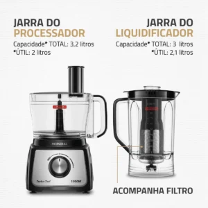 Multiprocessador Turbo Chef 5 em 1 Mondial 1000W MPN-01-B - Imagem 5
