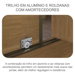 Guarda-Roupa Casal 3 Portas Correr Espelho MDF Fosco Horizonte Vegas - Imagem 8