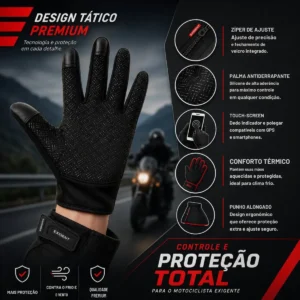 Luva Motoqueiro Térmica Impermeável Touch Screen Frio Par - Imagem 4