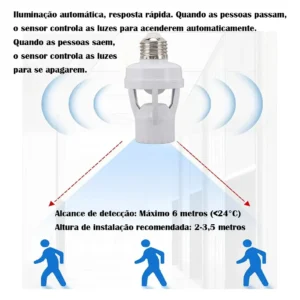 Kit 3 Sensor De Presença Lâmpada Com Fotocélula Soquete E27 - Imagem 5
