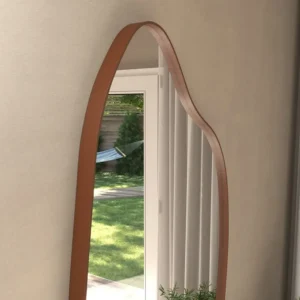 Espelho 100x50 Orgânico Corpo Inteiro Grande Moldur Caramelo Preto - Imagem 3