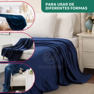 Cobertor Manta Soft Casal Microfibra Antialérgica Veludo Super Quentinha Toque Macio E Confortável Cor Azul Marinho - Imagem 5