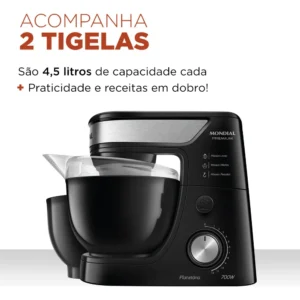 Batedeira Planetária, Mondial, 700W - BP-01P-B - Imagem 5