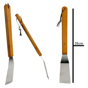 Kit Churrasco Inox Faca/garfo/pegador/espatula/amolador - Imagem 3