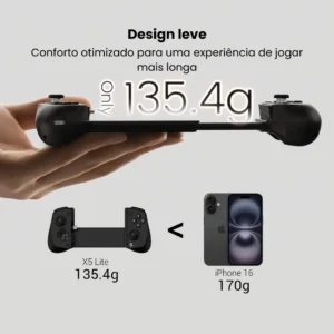 Controle Gamepad GameSir X5 Lite USB-C Android iPhone 15/16 Mobile Hall Effect Turbo Leve Preto - Imagem 4