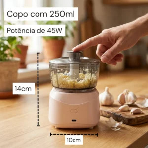 Mini Processador Alimento Elétrico Sem Fio Portátil Bivolt - Imagem 5