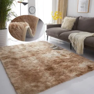 Tapete 2,00x1,50 Peludo Felpudo Para Sala e Quarto Cores Cor Bege-mesclado Desenho Do Tecido Pelo Alto Casa Laura Enxovais Tapete Médio Para Sala 2x1,5m, Antiderrapante e Lavável - Bege Mesclado - Imagem 3