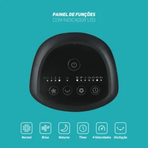 Ventilador Torre AIR SILENCE WAP Silencioso Oscilante com Controle Remoto 4 Velocidades e Desligamento Automático - Imagem 6