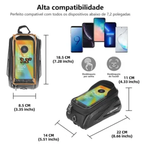 Case Bicicleta Protetor De Celular Grande Emborrachado 7,2'' - Imagem 3