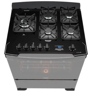Fogão 5 Bocas Dako Diplomata Glass Style com Frente Espelhada Mesa de Vidro e Grill com Timer e Tripla Chama Bivolt - Imagem 4