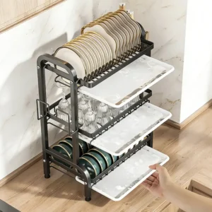 Organizador De Louças 3 Andares Inox Para Cozinha - Imagem 6