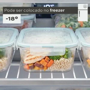 Kit 10 Pote De Vidro Marmita Hermético 640ml Freezer Fitness - Imagem 6