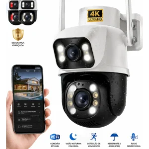 Câmera de Segurança Wi-Fi iCSee/Yoosee A28B 4K Dupla Lente Visão Noturna Colorida Full Hd Externa Prova D'água Ip66 Sensor Movimento Woosh - Imagem 1