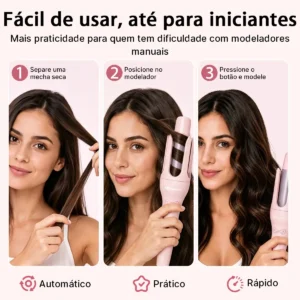 Modelador de Cachos Automático 32mm Bivolt Cerâmica Maimeite - Imagem 5