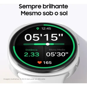 Smartwatch Samsung Galaxy Watch 8 40mm BT GPS, Branco com Pulseira Milanês Cinza-escuro - Imagem 6