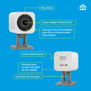 Câmera de Segurança Wi-Fi Positivo Smart Full HD Visão Noturna e Áudio Bidirecional - Imagem 3