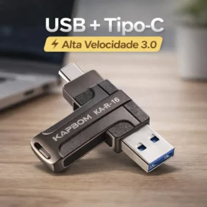 Pen Drive 16gb Otg Tipo C Usb 3.0 Metálico Alta Velocidade Chumbo Kapbom - Imagem 4