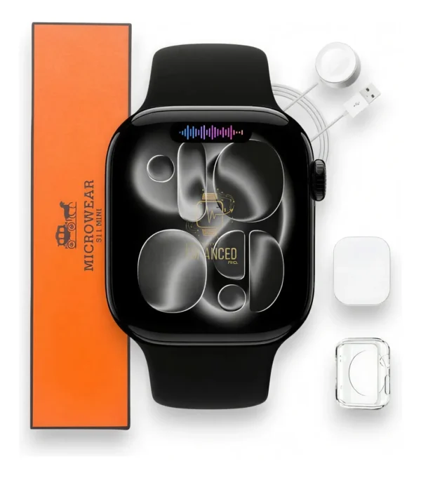 Relógio Microwear Smartwatch S11 Mini Series 11 42mm Whatsapp Gps Nfc 2026 Preto SMARTWATCH ADVANCED PRO