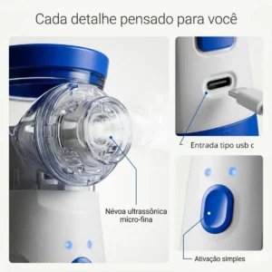 Inalador Portátil Nebulizador Usb Ou Pilhas Adulto Infantil - Imagem 7