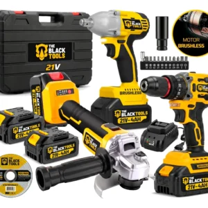 Kit 3 Em 1 Ferramentas Brushless Elétrica 21v Com 2 Baterias - Imagem 1