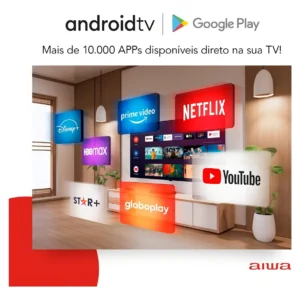 Smart TV AIWA 55” Android 4K Borda Ultrafina Dolby Vision&Atmos AWS-TV-55-BL-01-A - Imagem 6