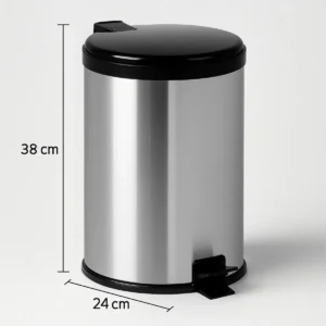 Lixeira Inox 15l Pedal Tampa Antiodor Cozinha Banheiro LHP ECOMMERCE Preto - Imagem 5