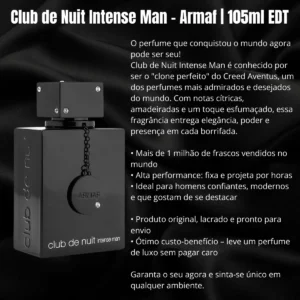Perfume Club De Nuit Intense Da Armaf Edt 105ml Masculino - Imagem 3