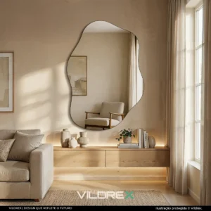 Espelho Vildrex Pisa 70x50cm Design Moderno Lapidado Luxo - Imagem 4