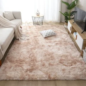 Tapete 2,00x1,50 Peludo Felpudo Para Sala e Quarto Cores Cor Bege-mesclado Desenho Do Tecido Pelo Alto Casa Laura Enxovais Tapete Médio Para Sala 2x1,5m, Antiderrapante e Lavável - Bege Mesclado - Imagem 5
