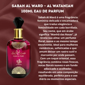 Perfume Arabe Feminino Al Wataniah Sabah Al Ward Edp 100ml - Imagem 3