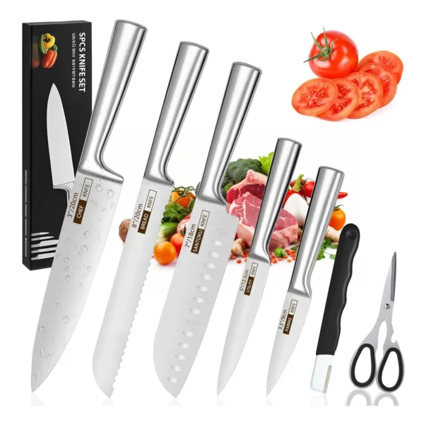 Kit 7 Facas Para Conjuntos De Cozinha - Robustas E Afiadas