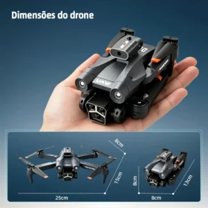 Dli Drone M3 Com Câmera Dupla Hd 1080p Drone Fpv Profissional Mini Quadricóptero Dobrável Com Controle Remoto Inclui Duas Baterias De 1800 Mah E Maleta De Transporte Preto - Imagem 3