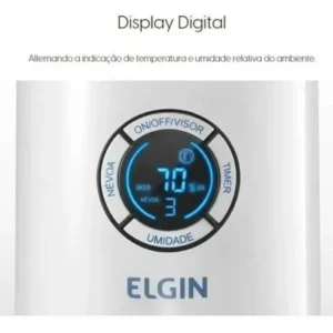 Umidificador Ar Ultrassônico Digital Elgin 2,5l Bivolt Cor Branco - Imagem 3