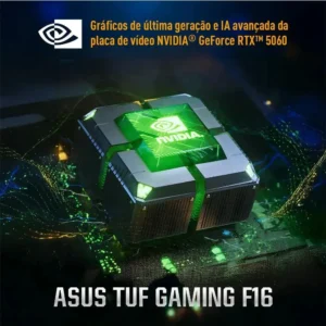 Notebook ASUS TUF Gaming F16 FX608JMR NVIDIA RTX 5060 Intel Core I5 14a 8GB RAM 512GB SSD Linux 16" LED FHD+ nível IPS Jaeger Gray RV261 - Imagem 2