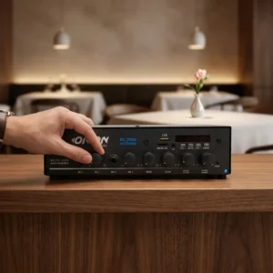 Amplificador Som Ambiente Bluetooth USB FM 4 Canais 125W RMS Receiver P/ Igreja Loja Restaurante Consultório RC7000BT Bivolt - Imagem 2