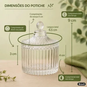 Kit 20 Mini Bomboniere De Vidro Potiche Lembrancinha Comunhão Batizado Casamento Chá Revelação Vela Aniversário Decoração 9cm Transparente - Bravli - Imagem 6