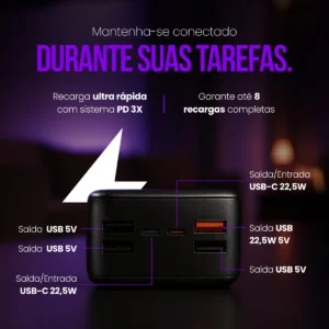 Power Bank 50.000mah Liggi Carregador Usb Portátil Cabo Carregador - Imagem 4