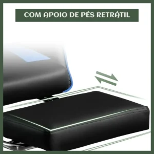 Cadeira De Escritório Gamer Nitro Ergonômica Estofado Couro Sintético Reclinável Altura Ajustável Apoio Para Pés Cor Azul Luvinco - Imagem 8