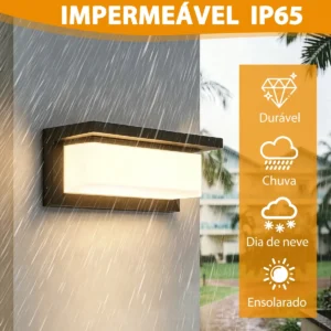 Luminaria Parede Externa Led Retangular Arandela 110v/220v - Imagem 5