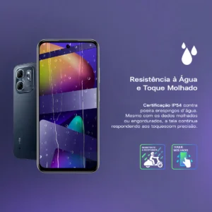 Smartphone Infinix Hot 50i 4GB RAM 256GB 4G Câmera Dupla 48MP Selfie 8MP 5000mAh 6,7” 120Hz Preto Obsidiana - Imagem 2