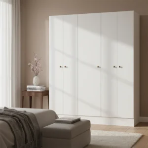 Guarda-roupa Solteiro 5 Portas MDP Branco Moderno Demóbile Ártico - Imagem 1
