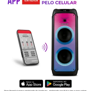 Caixa De Som Partybox Aiwa Pb-06 Bluetooth 20h Rgb Usb Tws - Imagem 5