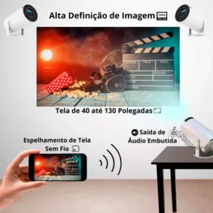 Maxnova Projetor Hy300 4k Portátil Branco - Imagem 5
