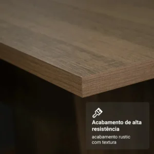 Sala De Jantar Madesa Talita Mesa Tampo Madeira 4 Cadeiras Cor Rustic/Preto/Sintético Preto Desenho do tecido das cadeiras Liso - Imagem 8
