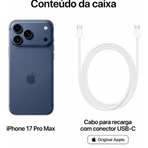 Iphone 17 Pro Max (256gb) - Azul-intenso Garantia Apple + Nf (Novo com caixa aberta) - Imagem 5